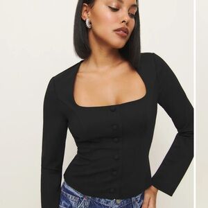 Reformation Vivienne Knit Top Black - Size S